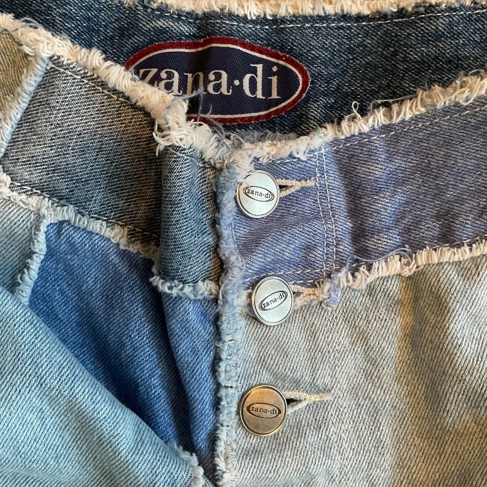 Women’s Zana Di Patchwork Vintage Retro jeans Size 9-10 Button Fly - Picture 5 of 6